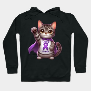 Feline Warrior: Cute Cat Lupus Fighter Hoodie